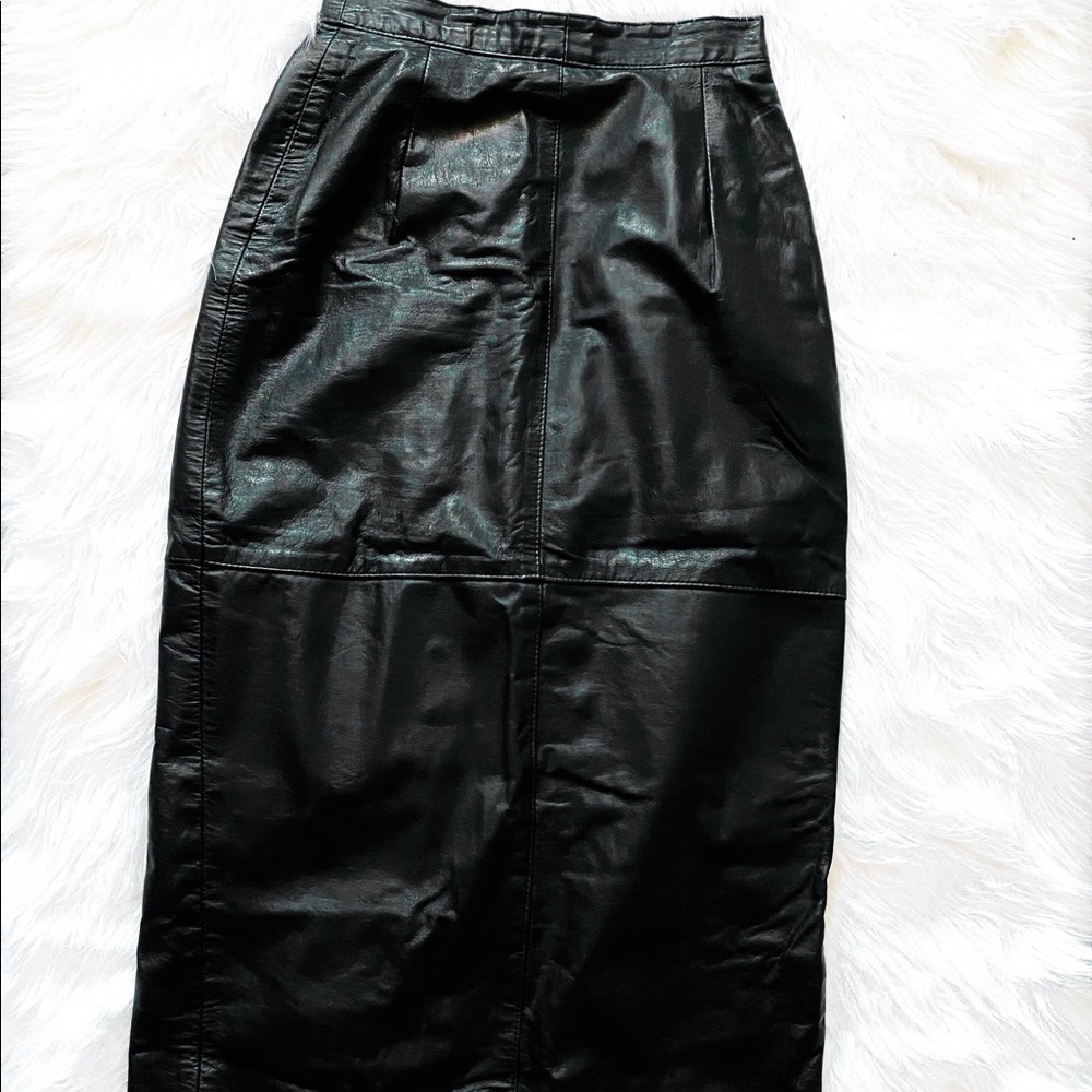 Vintage leather pencil skirt